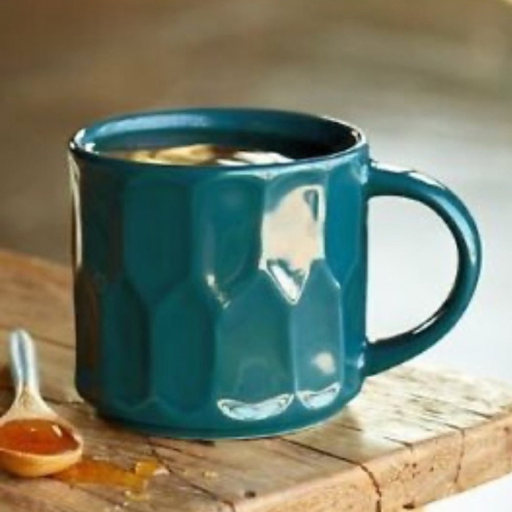 Starbucks 2014 faceted peacock stacking mug